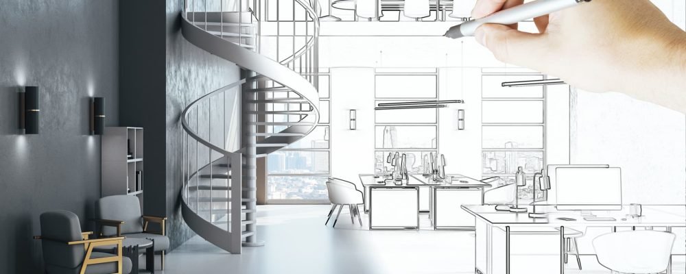 dessin-main-interieur-du-bureau-coworking-escaliers